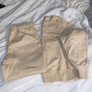 NWOT Uniqlo track suit in tan